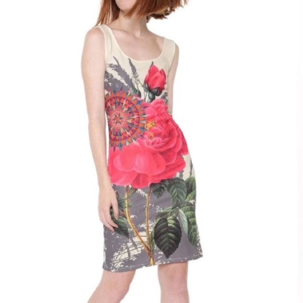 Desigual Sharyka Floral Fitted Tank Dress